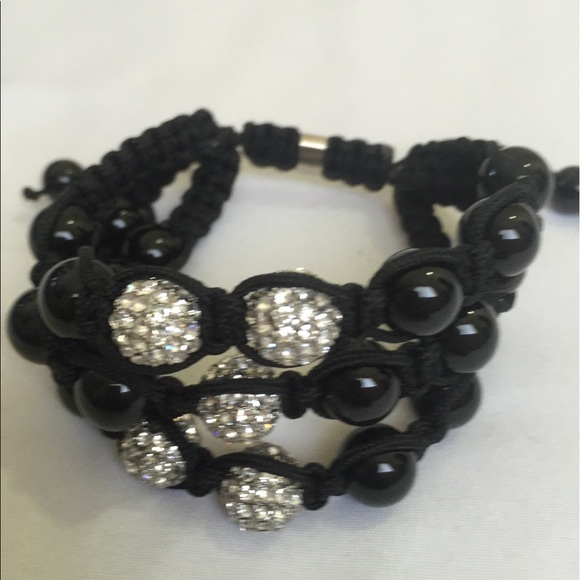 Shamballa Style Triple Row Bracelet - Picture 2 of 4
